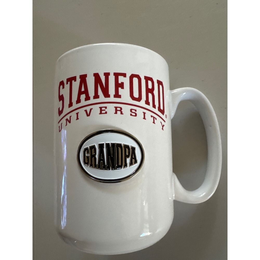 Stanford University Grandpa Coffee Mug White Red Tree Logo Ceramic 5.5 Inch Tall
